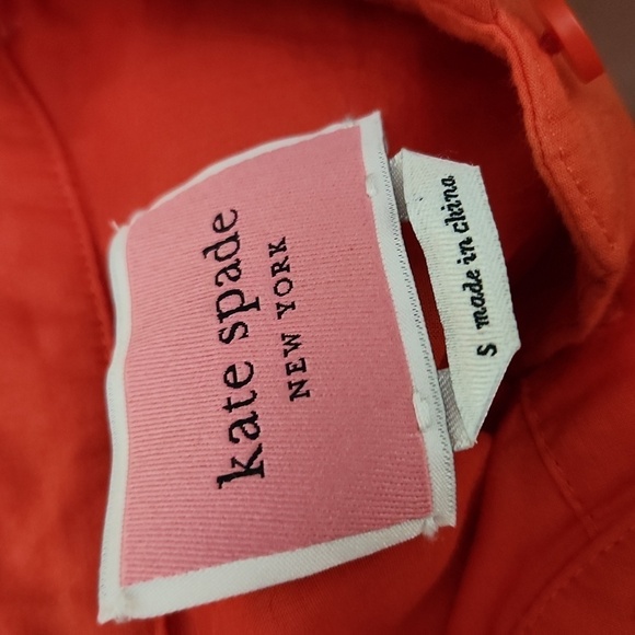 KATE SPADE Orange Eyelet Tie Waist Short Dress small - Picture 8 of 11